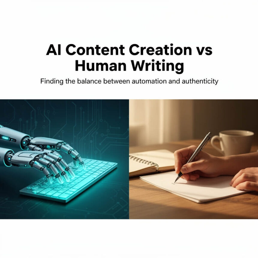 AI Content Creation vs Human Writing