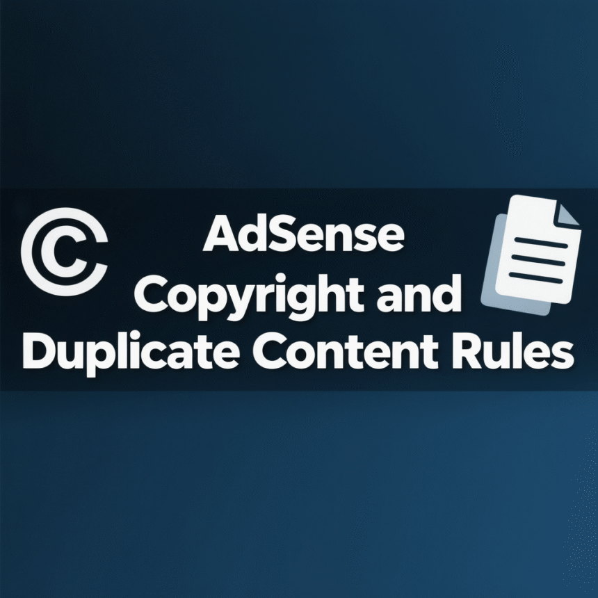 AdSense Copyright and Duplicate Content Rules
